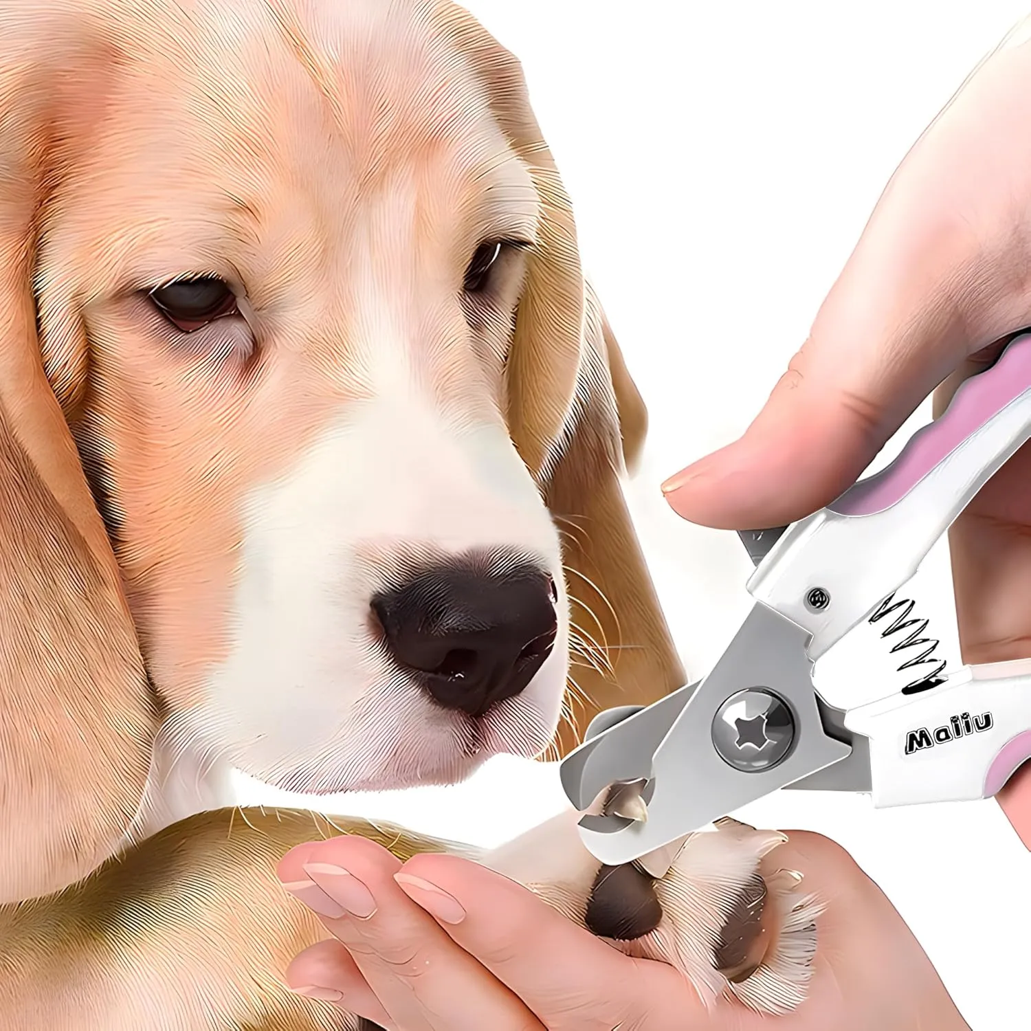 Dog & Cat Nail Clippers, Pet Nail Clipper and Trimmer with Safety Guard to Prevent Over Cutting, Grooming Razor Sharp Blades with Nail File for Small, Medium, Large Breeds(L Set, Pink)