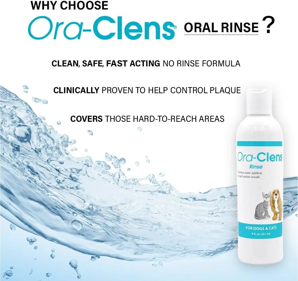 Dog & Cat Oral Hygiene Rinse Effectively Reduces Plaque, freshens Breath, and eliminates Bad Breath and Dental Plaque at The Source (8 fl oz)