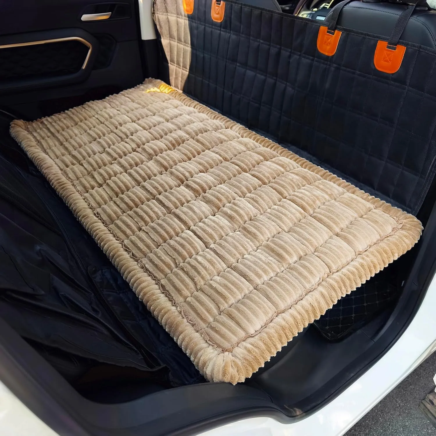 Dog Bed for Car, Backseat Pet Bed Mat, Dog Seat Cover for Car Back Seat, Non-Slip Travel Pet Mat, Fit for Backseat Extenders and Seat Covers (LightCoffee, 24.8x54inch)