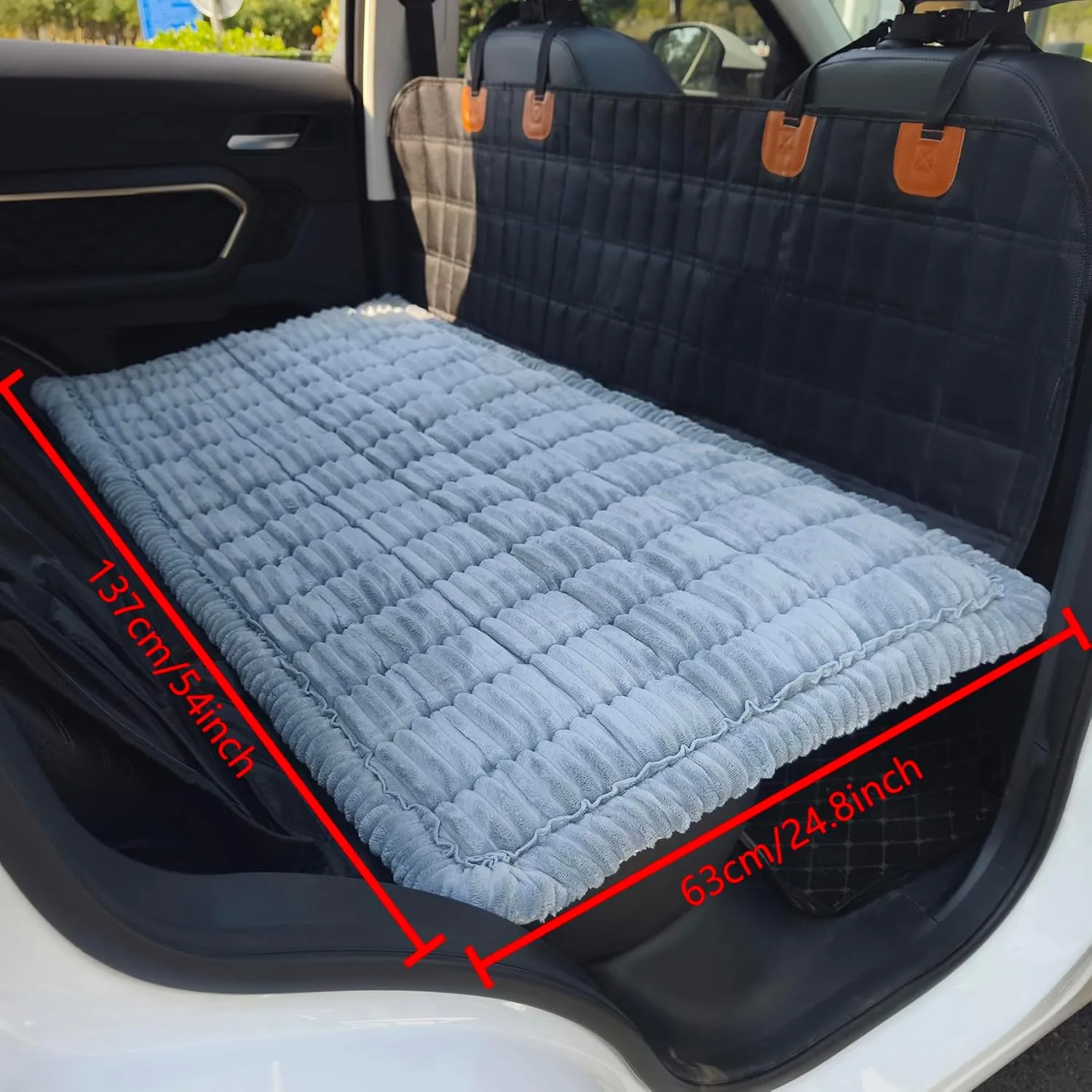 Dog Bed for Car, Backseat Pet Bed Mat, Dog Seat Cover for Car Back Seat, Non-Slip Travel Pet Mat, Fit for Backseat Extenders and Seat Covers (LightGray, 24.8x54inch)
