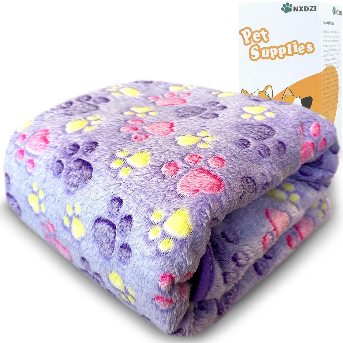 Dog Blankets for Large Dogs, 1 Pc Dog Blanket Washable, Soft Fluffy Flannel Pet Blanket Mat Cover for Bed Couch, Cute Print Puppy Blanket 60" x 50"