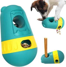 Dog Bully Stick Holder Safety Device Adjustable Treat Dispensing Puzzle Toy Ball Food Dispenser Slow Feeder Bowls Puppy Enrichment Interactive Chase Training Toys for Small Medium Large Dogs