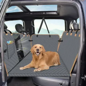 Dog Car Seat Cover for Back Seat, Gray, Universal Fit, Car, Truck, SUV, Van, Limousine, Automotive Pet Seat Cover