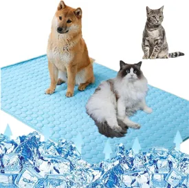 Dog Cooling Mat 40 x 28inch,XL Breathable Washable Summer Pet Cooling Pad Extra Large Dog Cat Self Cooling Pad for Outdoor or Home Use Kennerl, Crates and Beds No Water or Electricity Needed(Blue)