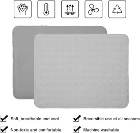Dog Cooling Mat Cooling Pad for Dog, Washable Cooling Blanket Cushion for Kennel Sofa Bed Floor Car Seats,Travel Summer Dog Pad Made of Ice Silk (L&XL&8XL,Grey&Blue&Coffe)