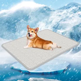 Dog Cooling Mat Dogs Crate Mat 30" x 20" Large Pad for Dogs Sleeping Mats for Dog and Cat Durable Self Cooling Pet Blanket Outdoor Indoor Non-Slip Cooling Dog Mats (Gray)