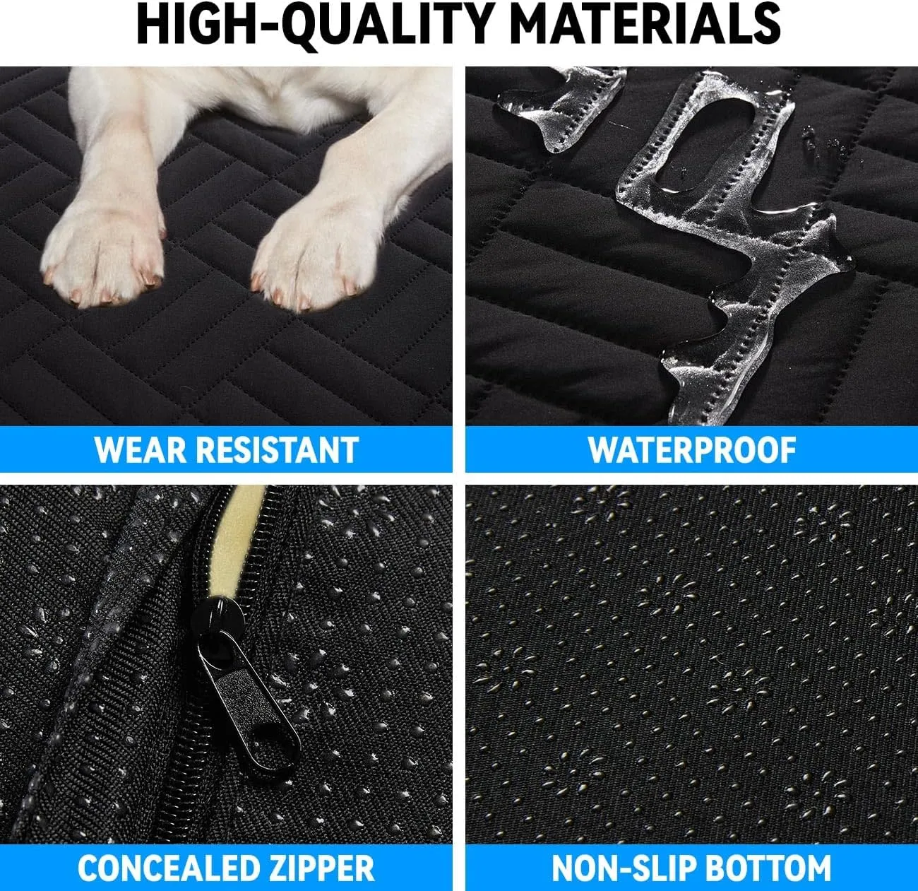 Dog Mat for Back Seat Extender for Dogs,Dog Bed for Car,Pet Cover for Hammock for Car,Hard Bottom Car Seat Cover for Dogs (Black, for car)