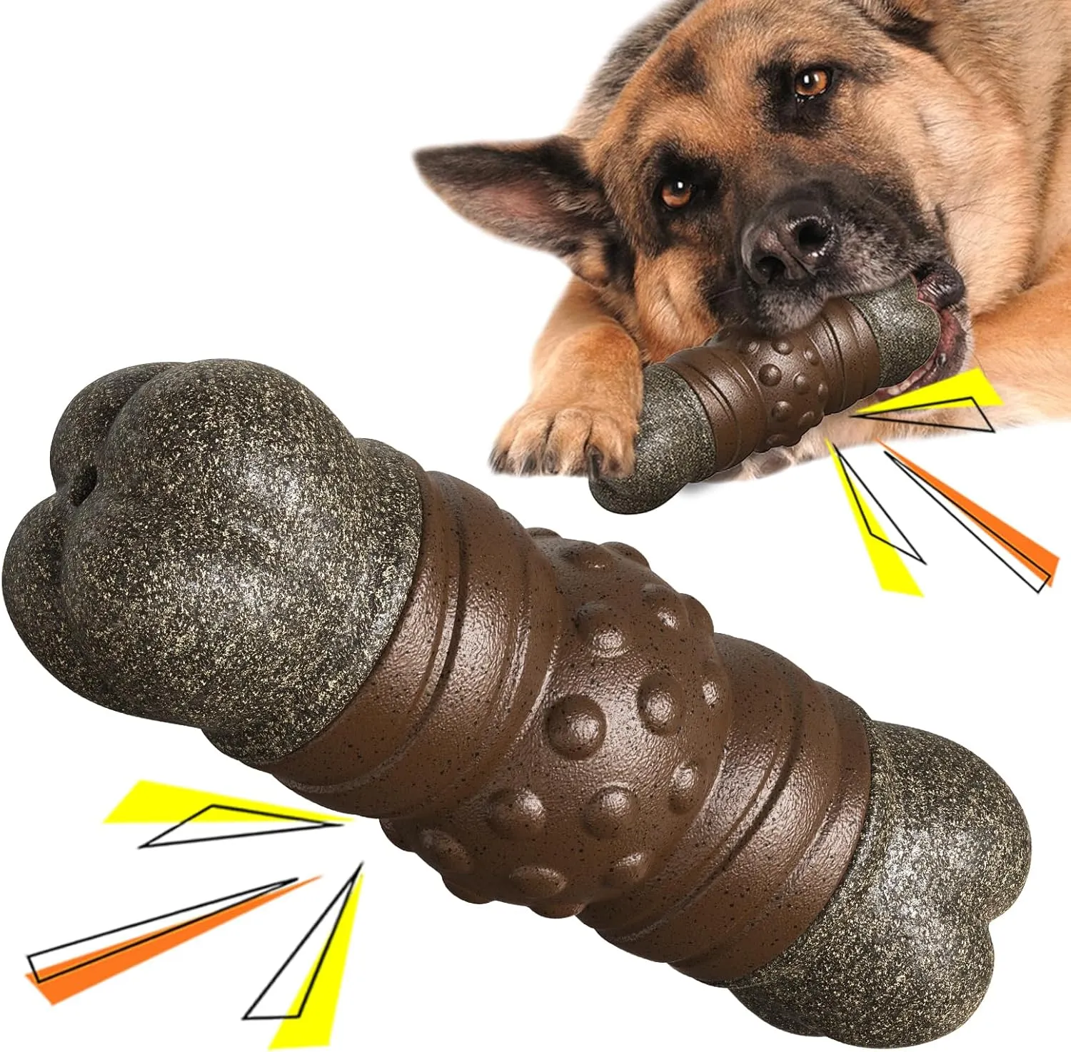 Durable Dog Chew Toys for Aggressive Chewers Dog Chew Toys Bully Sticks for Large Dogs Bones Teeth Cleaning Squeaky Sounds Toys Indoor Outdoor Relieving Boredom