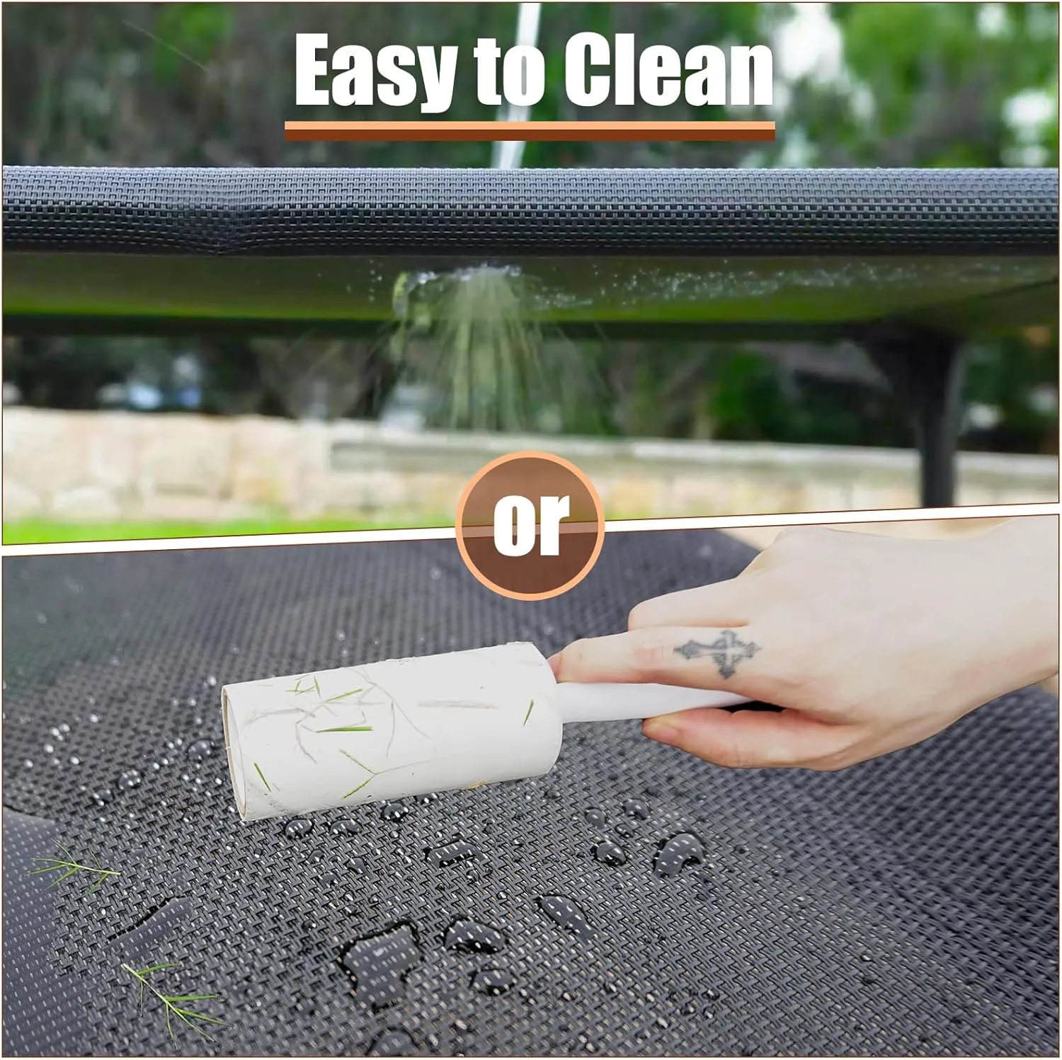 Elevated Dog Bed for Large Dogs, Raised Dog Cot Beds Fits Up to 150 LBs, Heavy Duty Pet Cots with Durable Supportive Teslin Recyclable Washable Mesh, Indoor & Outdoor Dog Bed, Black