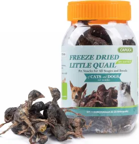 Freeze Dried Cats Treats - Little Quail Natural Dog Treats Delicious Snacks Training Pet Food Healthy Easy Digestion (3 OZ)