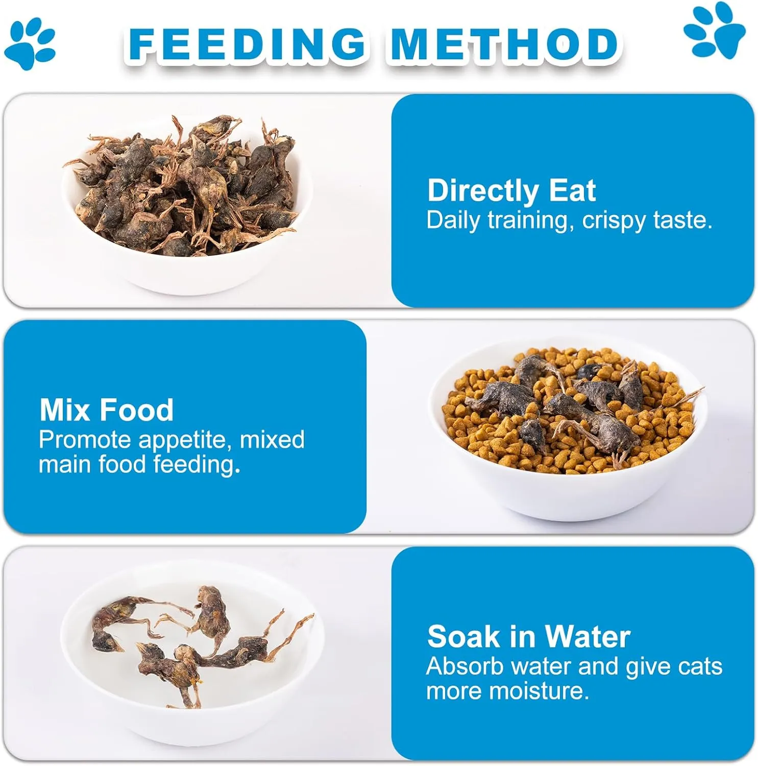 Freeze Dried Little Quail - Single Ingredient Cat and Dog Treats Natural Animal Protein Healthy Tasty Snacks for Training (85g)