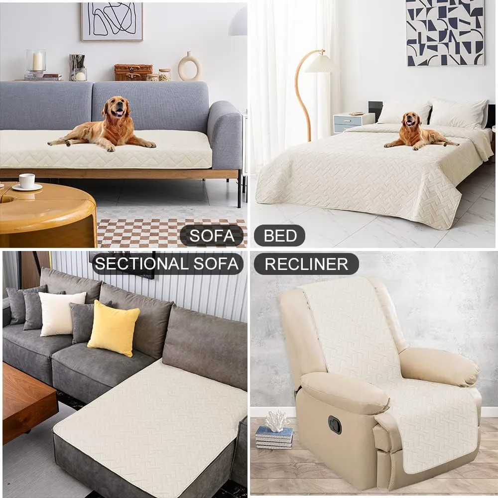 fuguitex Waterproof Dog Bed Cover Couch Cover for Pet Anti-Slip Cat Mat Pet Pad Blanket for Sofa Chair Recliner Bed Furniture Protrctor