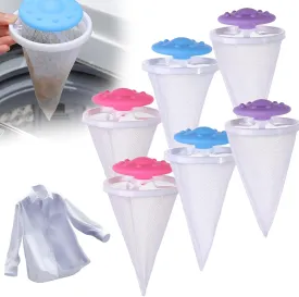 Hair Filter Bag Lint Catcher for Washing Machine Pet Hair Catcher, Pet Hair Remover for Laundry, Floating Hair Filtering Mesh Removal, Pet Hair Remover for Laundry, Laundry Pet Hair Catcher (Mix-6Pcs)