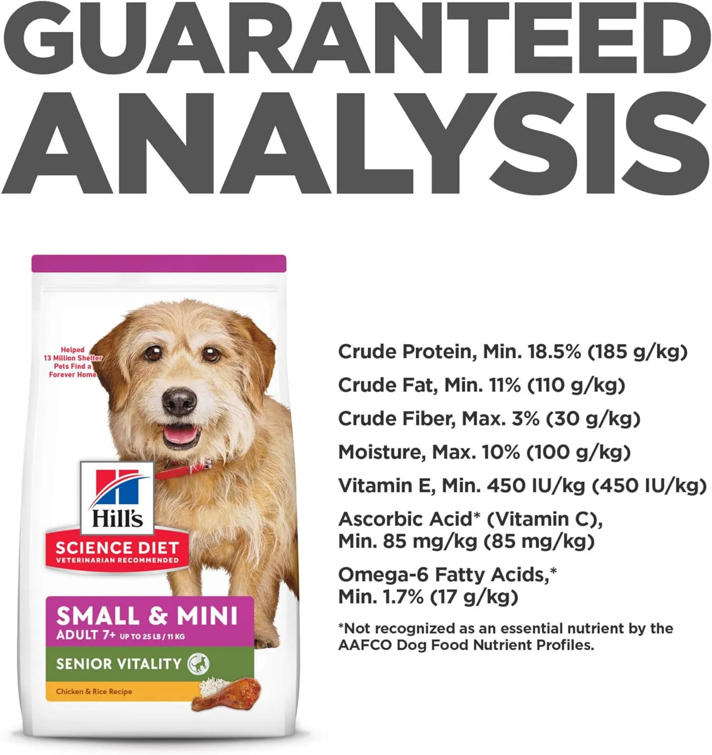 Hill's Science Diet Adult 7  Senior Vitality Small & Mini Chicken & Rice Recipe Dry Dog Food 3.5 lbs.