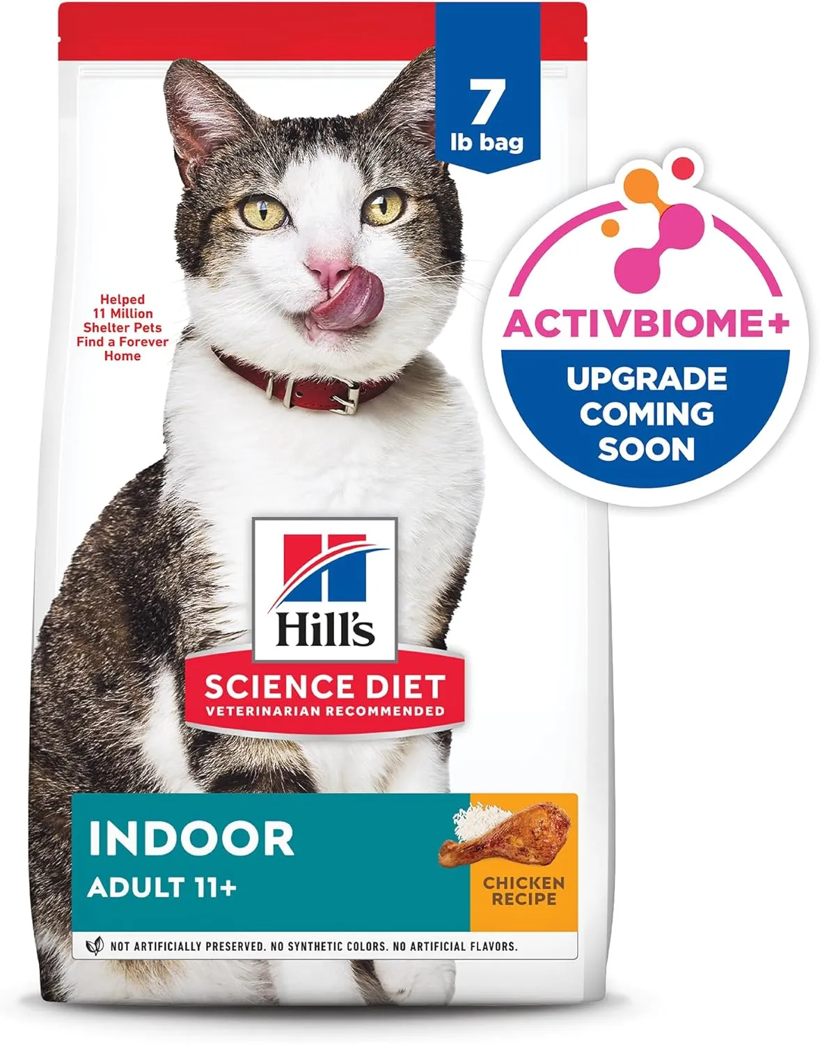 Hill's Science Diet Indoor, Senior Adult 11 , Easy Litter Box Cleanup, Dry Cat Food, Chicken Recipe, 7 lb Bag
