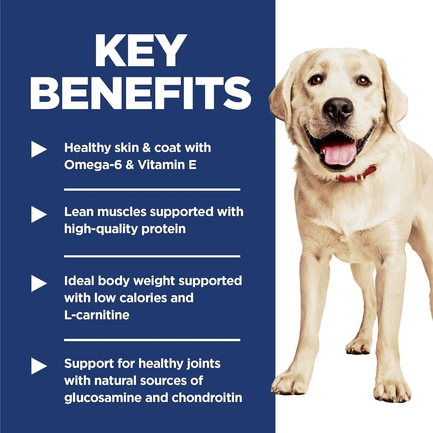 Hill's Science Diet Light, Adult 1-5, Large Breed Weight Management Support, Dry Dog Food, Chicken & Barley, 30 lb Bag