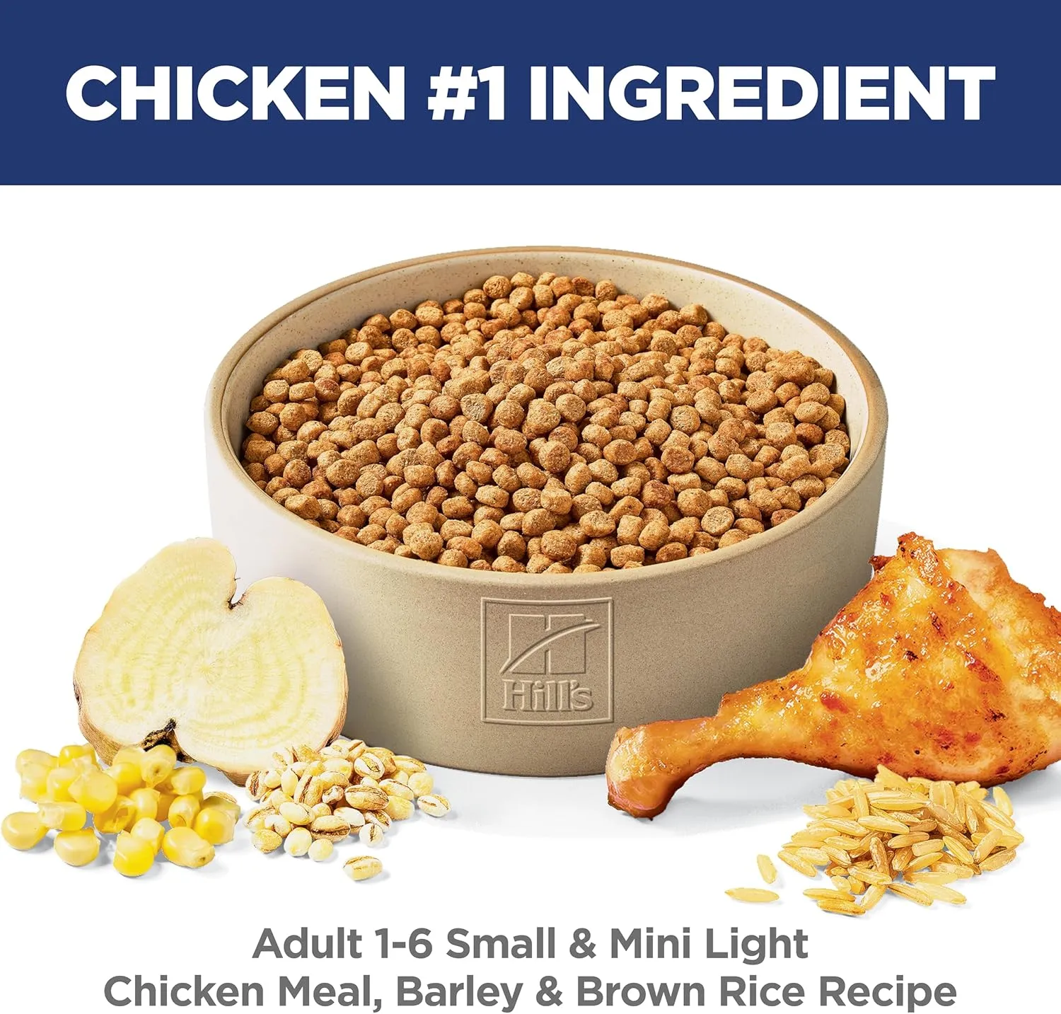Hill's Science Diet Light , Adult 1-6, Small & Mini Breeds Weight Management Support, Dry Dog Food, Chicken & Barley, 4.5 lb Bag