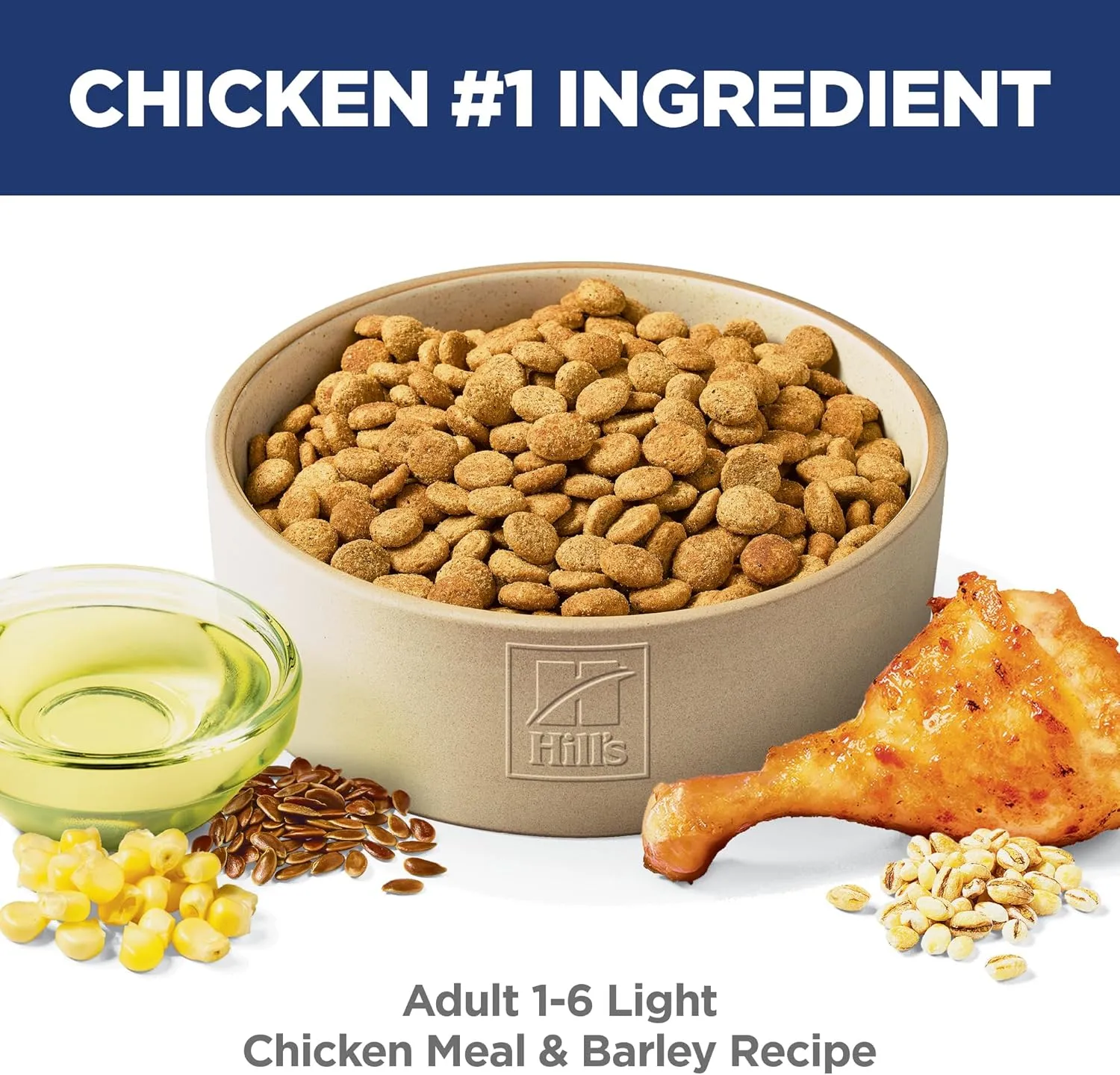 Hill's Science Diet Light , Adult 1-6, Weight Management Support, Dry Dog Food, Chicken & Barley, 30 lb Bag