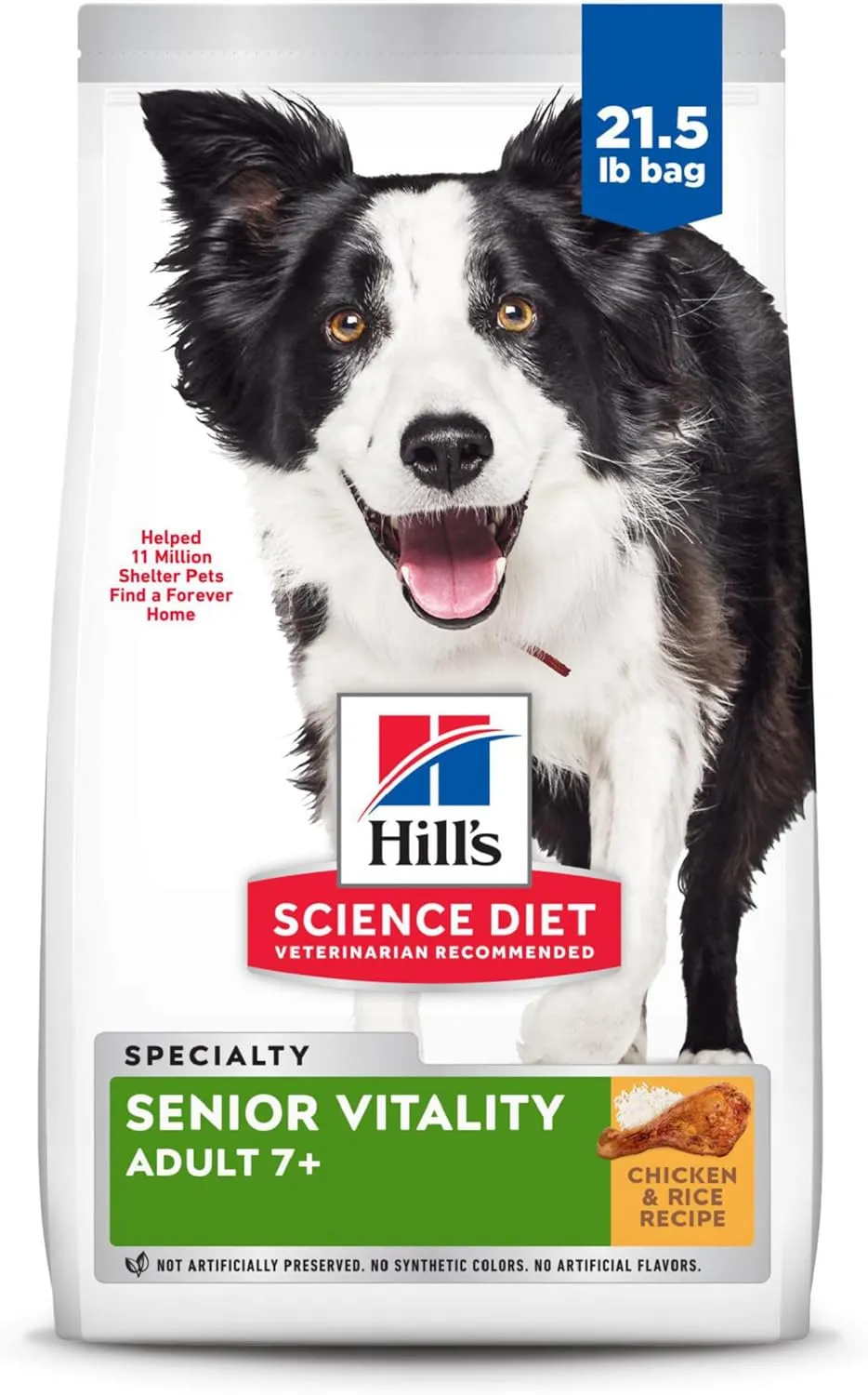 Hill's Science Diet Senior 7  Senior Vitality Chicken & Rice Recipe Dry Dog Food 21.5 lbs.