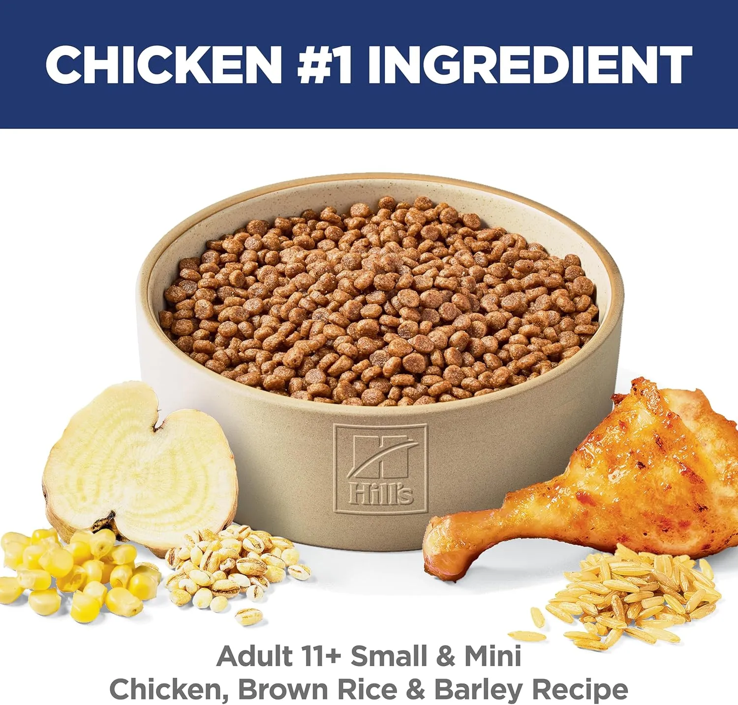 Hill's Science Diet Small & Mini, Senior Adult 11 , Small & Mini Breeds Senior Premium Nutrition, Dry Dog Food, Chicken, Brown Rice & Barley, 15.5 lb Bag