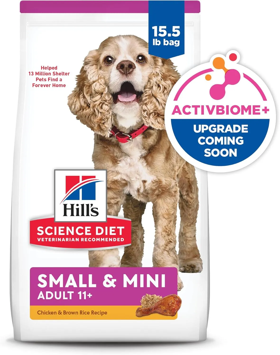 Hill's Science Diet Small & Mini, Senior Adult 11 , Small & Mini Breeds Senior Premium Nutrition, Dry Dog Food, Chicken, Brown Rice & Barley, 15.5 lb Bag