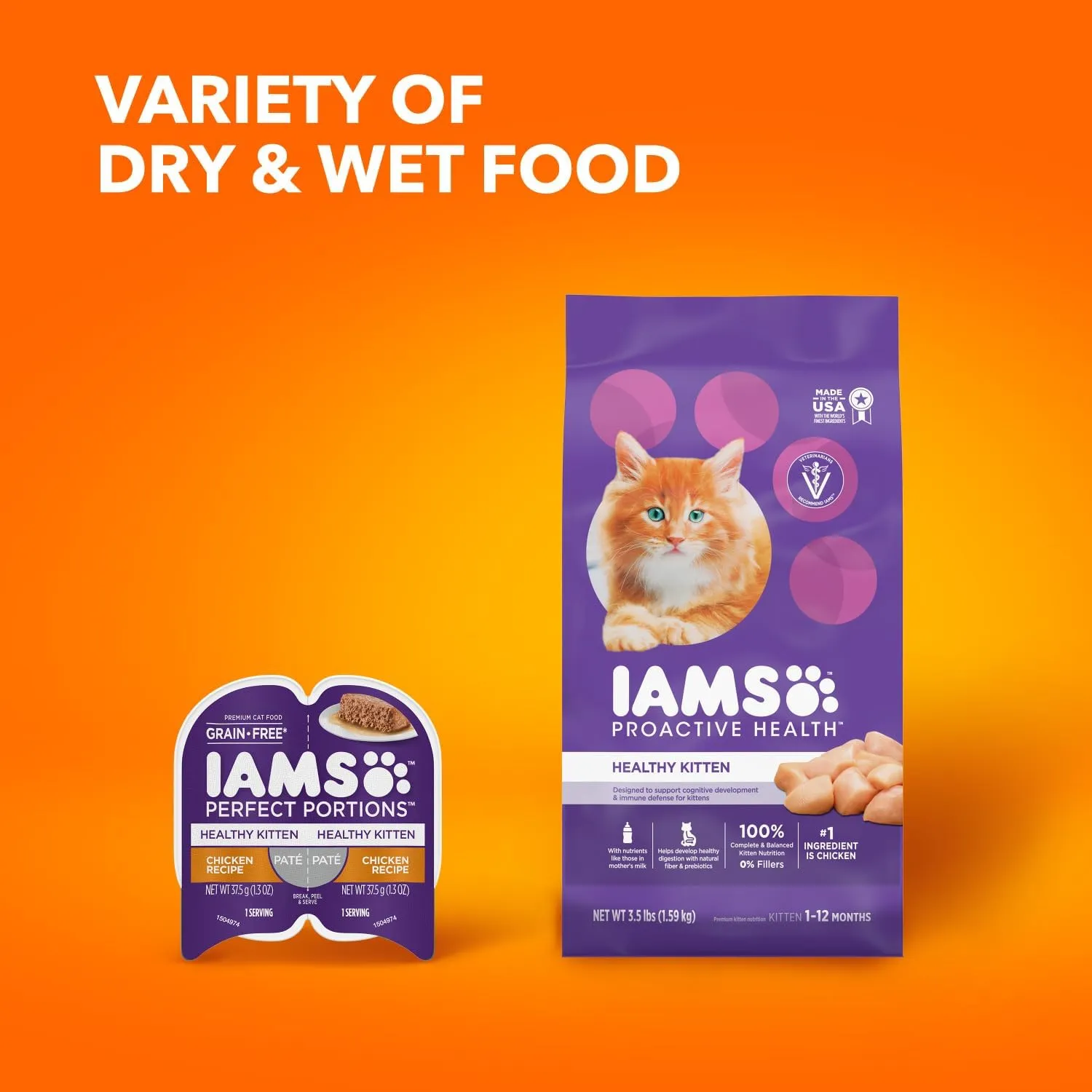 IAMS Proactive Health Healthy Kitten Dry Cat Food with Chicken, 7 lb. Bag
