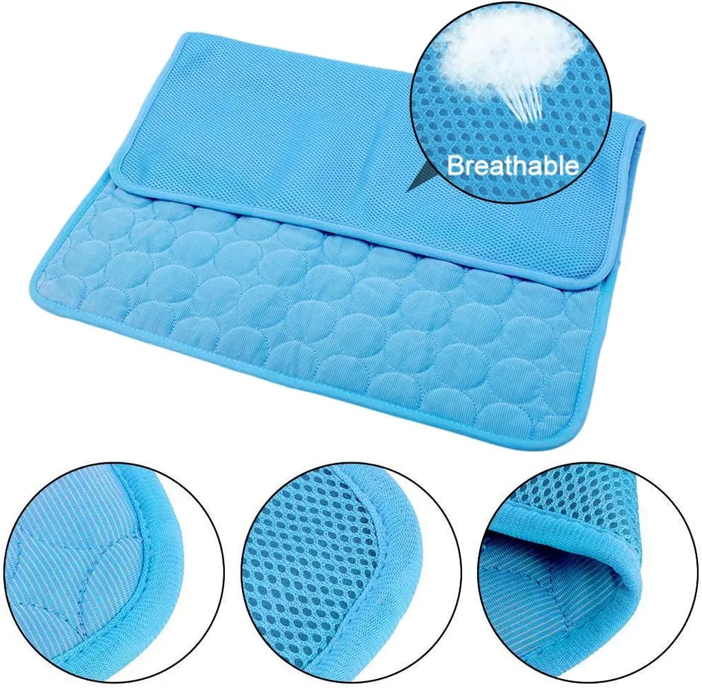 Ice Silk Pet Cooling Mat for Dogs & Cats - Summer Dog & Cat Cooling Pad, Portable & Washable for Kennel/Sofa/Bed/Floor/Car Seats
