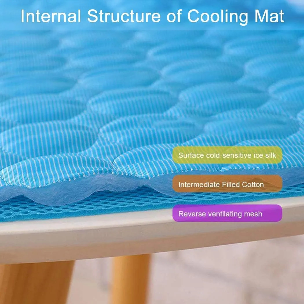 Ice Silk Pet Cooling Mat for Dogs & Cats - Summer Dog & Cat Cooling Pad, Portable & Washable for Kennel/Sofa/Bed/Floor/Car Seats
