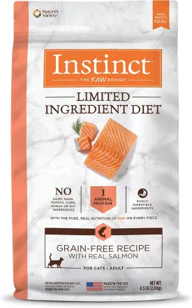 Instinct Limited Ingredient Diet, Natural Dry Cat Food, Grain Free Recipe - Real Salmon, 4.5 lb. Bag