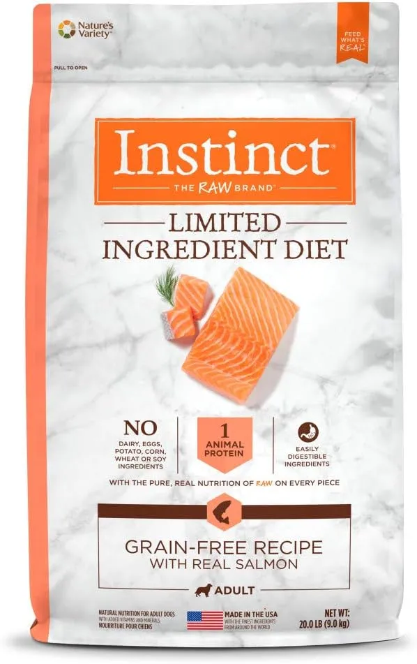 Instinct Limited Ingredient Diet, Natural Dry Dog Food, Grain Free Recipe - Real Salmon, 20 lb. Bag