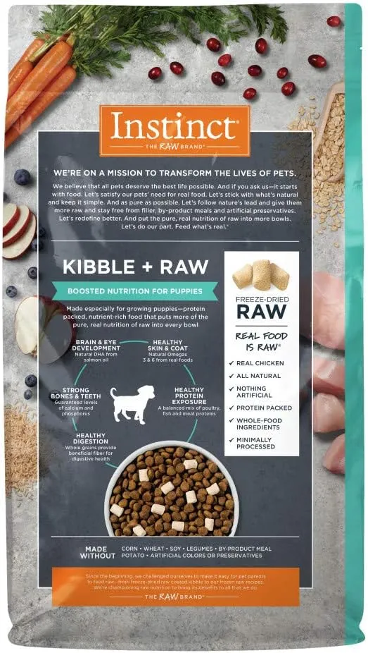 Instinct Raw Boost Puppy Whole Grain Chicken & Brown Rice Dry Dog Food, 20 lb. Bag