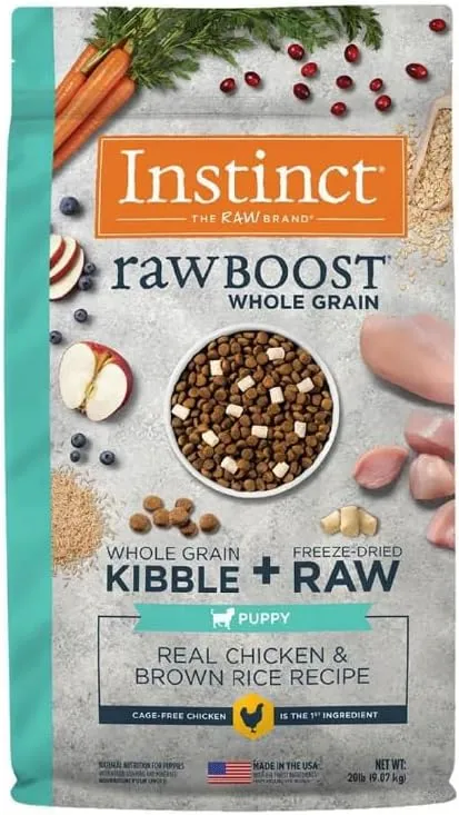 Instinct Raw Boost Puppy Whole Grain Chicken & Brown Rice Dry Dog Food, 20 lb. Bag