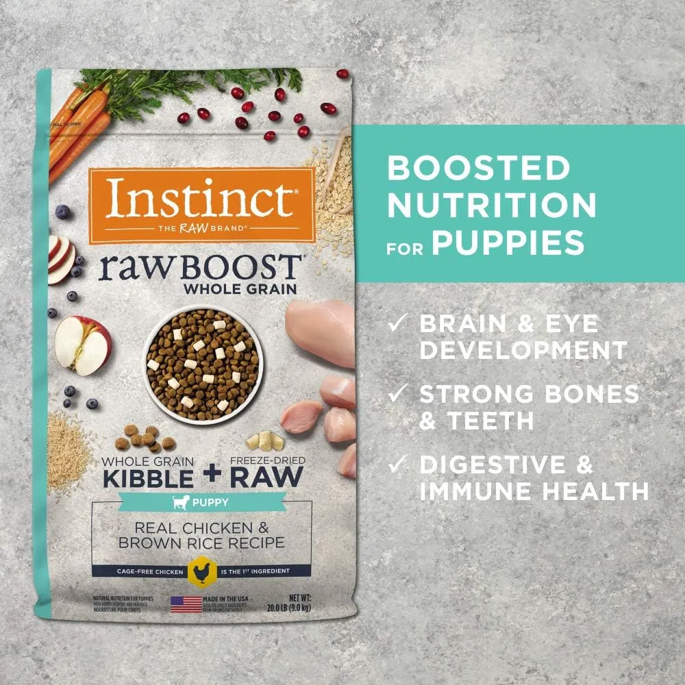 Instinct Raw Boost Puppy Whole Grain Chicken & Brown Rice Dry Dog Food, 20 lb. Bag