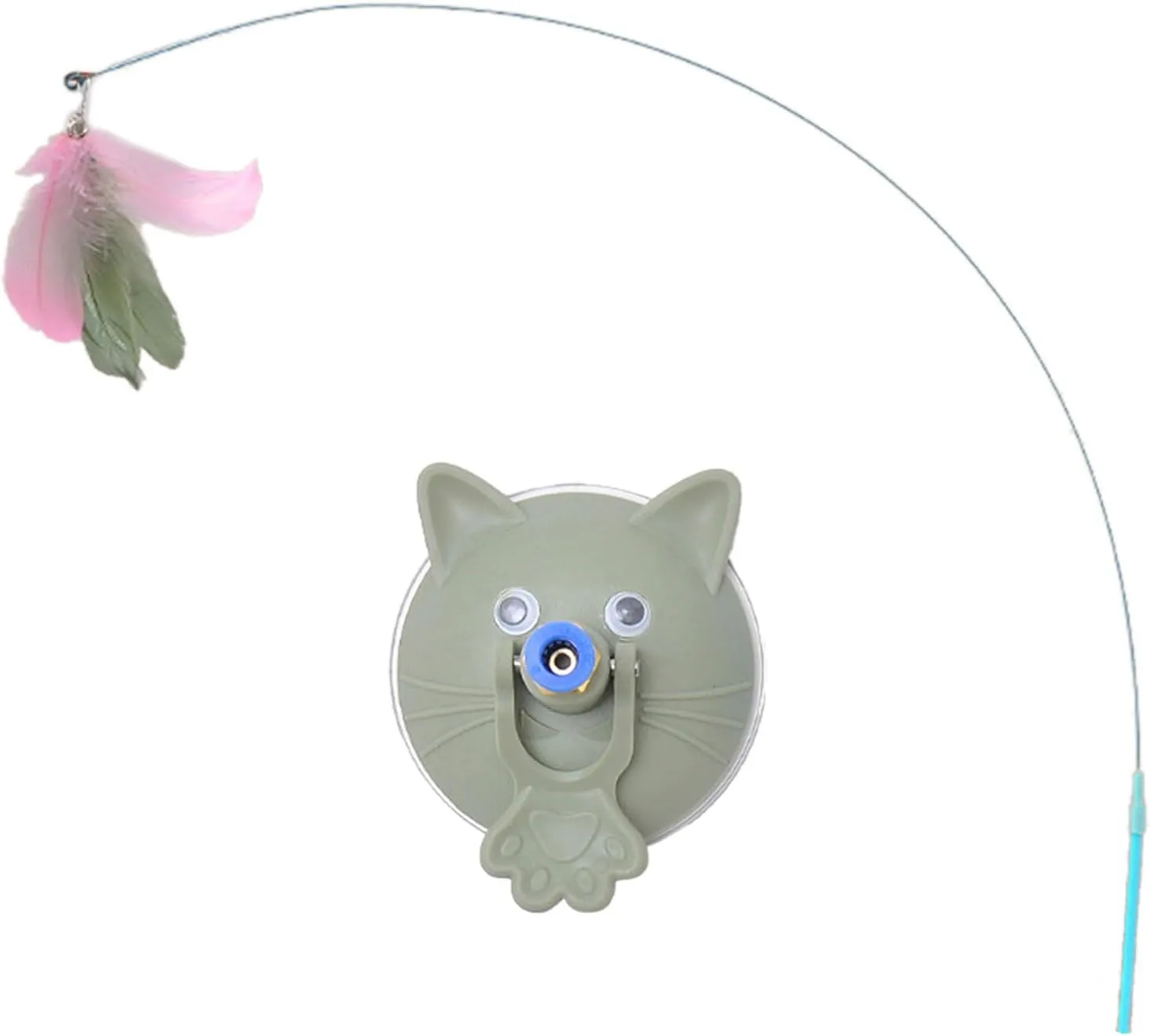 Interaction Suction Cup Cats Teasing Stick Toy for Cats Indoor Exercising Feathered Wand Hunting Rod Toy Cats Teasing Supply