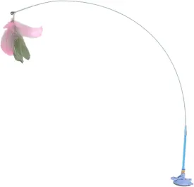 Interaction Suction Cup Cats Teasing Stick Toy for Cats Indoor Exercising Feathered Wand Hunting Rod Toy Cats Teasing Supply