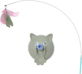 Interaction Suction Cup Cats Teasing Stick Toy for Cats Indoor Exercising Feathered Wand Hunting Rod Toy Cats Teasing Supply