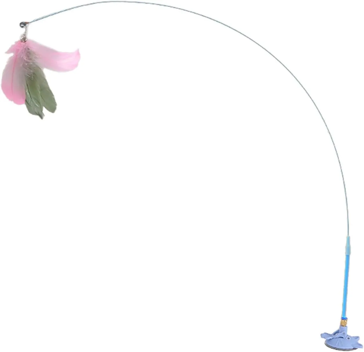 Interaction Suction Cup Cats Teasing Stick Toy for Cats Indoor Exercising Feathered Wand Hunting Rod Toy Cats Teasing Supply