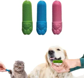 Izbor 360 Silicone Finger Toothbrush for Dogs and Cats  Soft Bristle Design for Plaque Removal & Fresh Breath, Includes Storage Case for Easy Hygiene & Travel, 3-Pack Multicolor