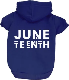 Juneteenth Dog Hoodie Fleece Lined Pullover Sweatshirt with Leash Hole (Royal Blue, X-Small 751)