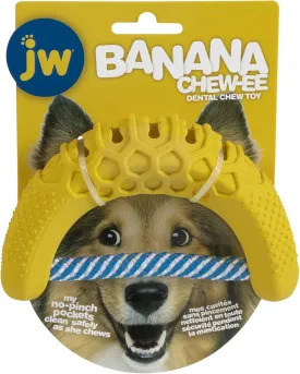 JW Pet CHEW-EE Dental Dog Chew Toy; Cleans Your Pet's Teeth and Gums As They Play; Add Their Favorite Flavors, Banana,Yellow