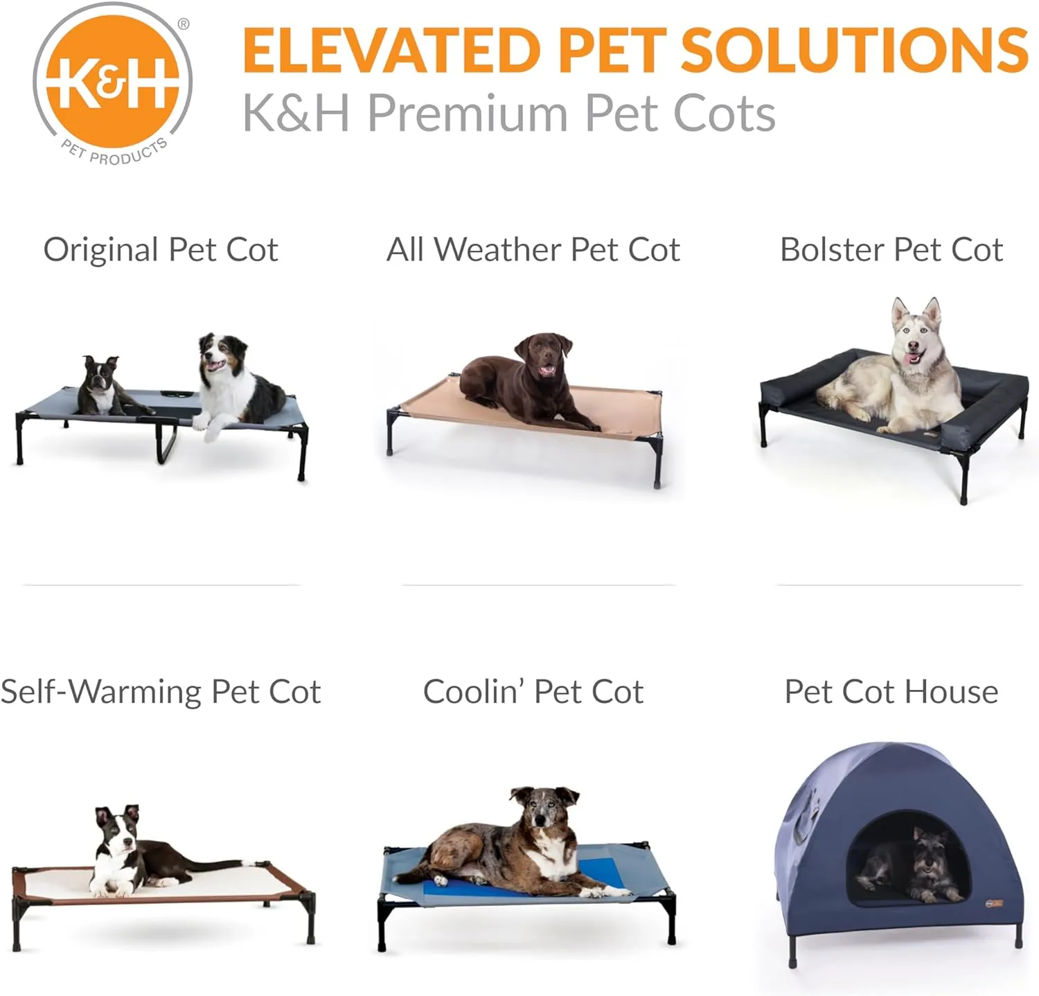 K&H Pet Products Dog Cot Replacement Cover, Designed to fit K&H XL Pet Cots (Sold Separately), Indoor Outdoor, Breathable Cooling Mesh Center, Machine Washable - Extra-Large 50 X 32in Gray