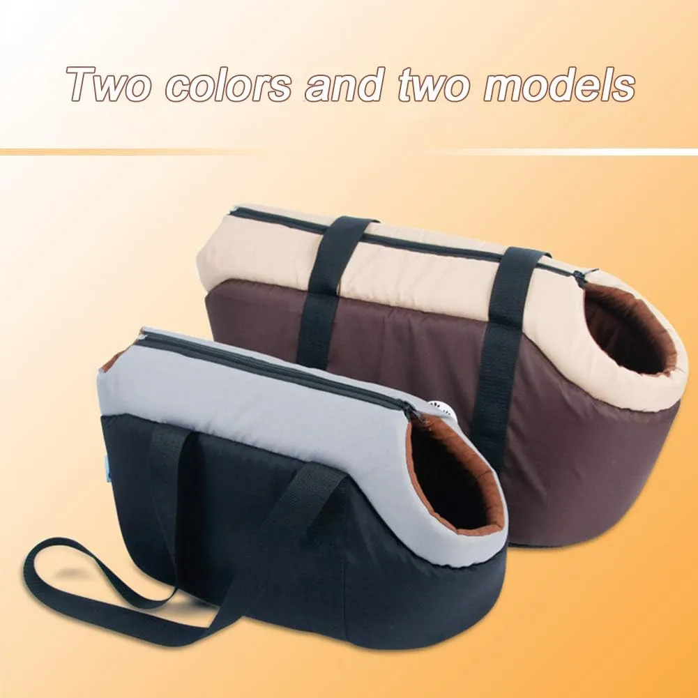 La La Pet Soft-Sided Pet Handbag Carrier Pet Purse Tote Portable Bag Carrier Cat Dog Travel Bag Pet Shoulder Bag with Safety Zipper(Black, L)