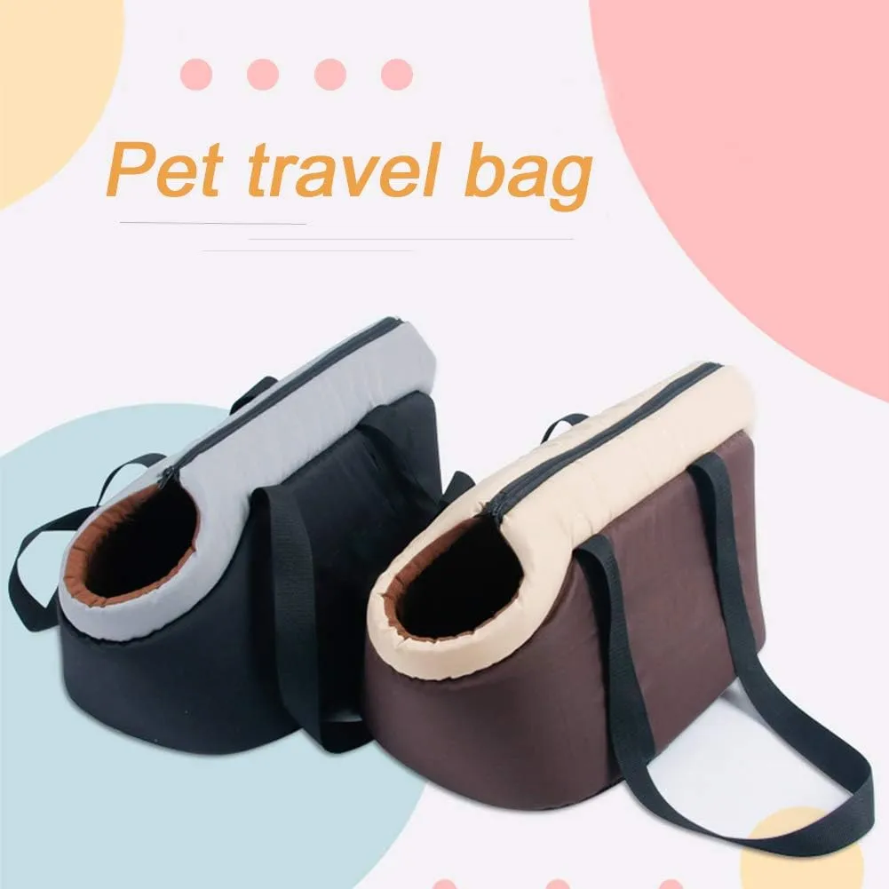La La Pet Soft-Sided Pet Handbag Carrier Pet Purse Tote Portable Bag Carrier Cat Dog Travel Bag Pet Shoulder Bag with Safety Zipper(Black, L)