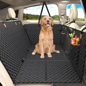 Lekereise Back Seat Extender for Dogs - Dog Car Seat Cover for Back Seat, Hard Bottom Dog Hammock for Car, Camping Air Mattress, Hammock Travel Bed for Car SUV Truck (Black)