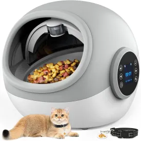 Lesotc RFID Automatic Cat Feeder, Microchip Pet Feeder, Cat Food Dispenser with Collar, Auto Pet Feeder - Prevents Food Stealing, Perfect for Prescription Diets, Schedules Meals for Multiple Cats