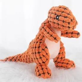 Meyufave Pet Plush Toy Squeaky Dog Toy Dinosaur Bite Resistant Tooth Grinding Soundmaking Dog Chew Toys for Puppy, Small, Middle, Big Dogs (Dinosaur)