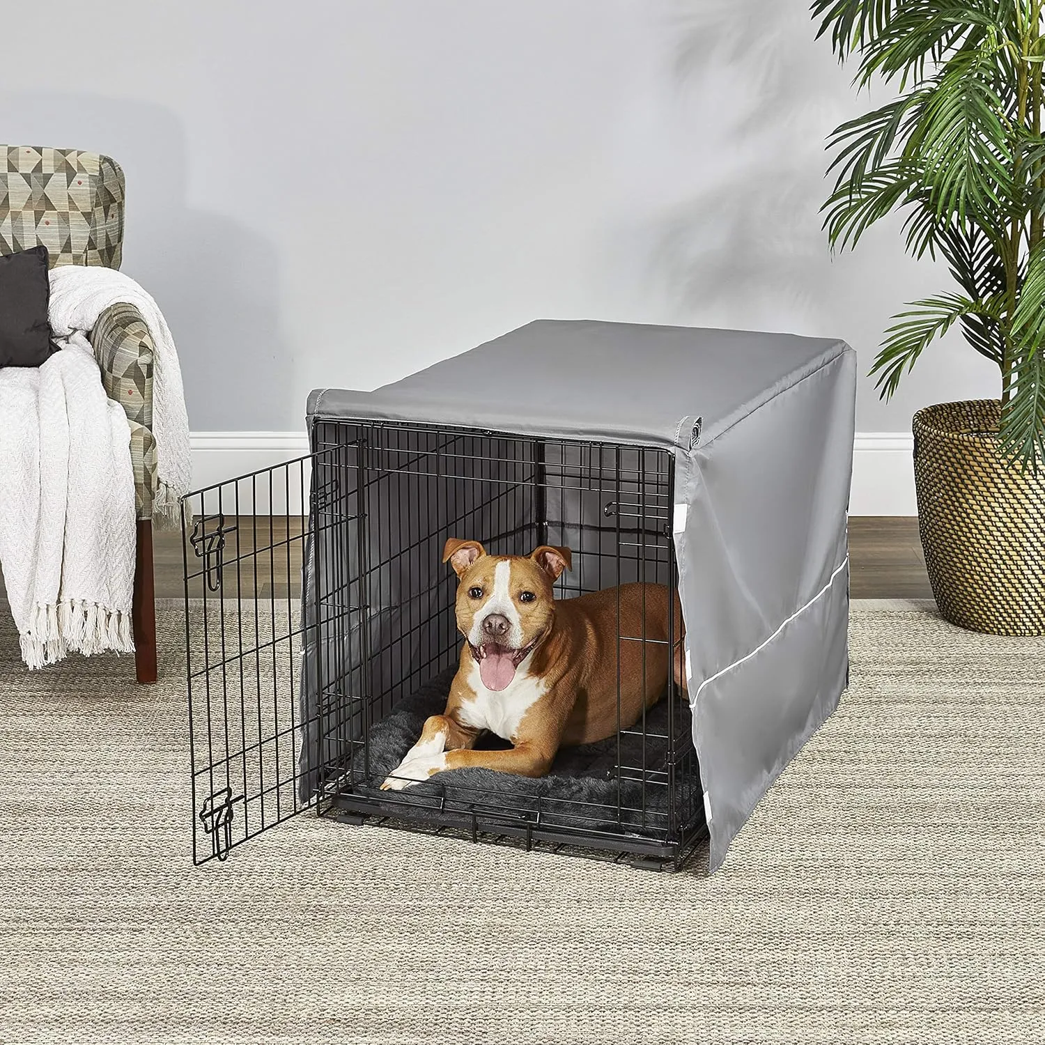 MidWest Homes for Pets New World Double Door Dog Crate Kit Includes One Two-Door Crate, Matching Gray Bed & Gray Crate Cover, 36-Inch Kit Ideal for Medium Dog Breeds