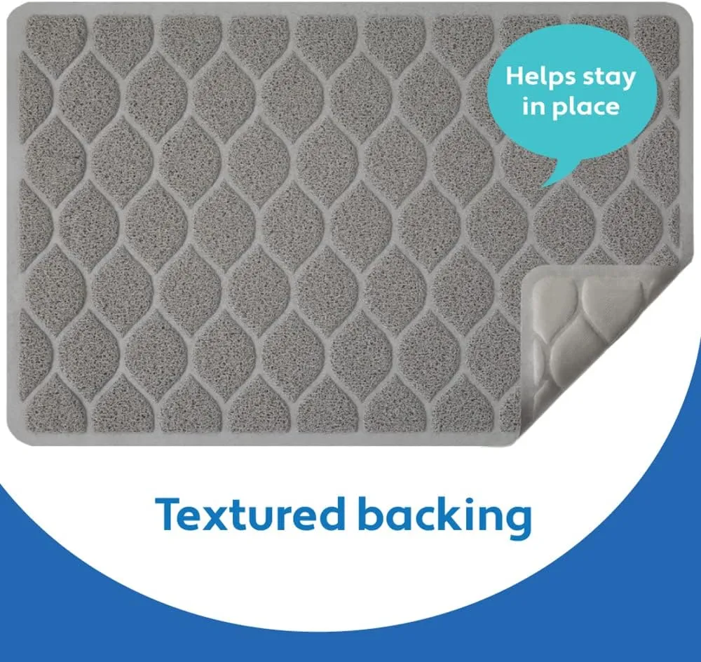 Mighty Monkey Waterproof BPA Free Cat Litter Box Trapping Mat, Easy Clean Floors, Textured Backing, Soft on Sensitive Kitty Paws, Cats Accessories, Less Waste, Stays in Place, 35x23, Slate Gray