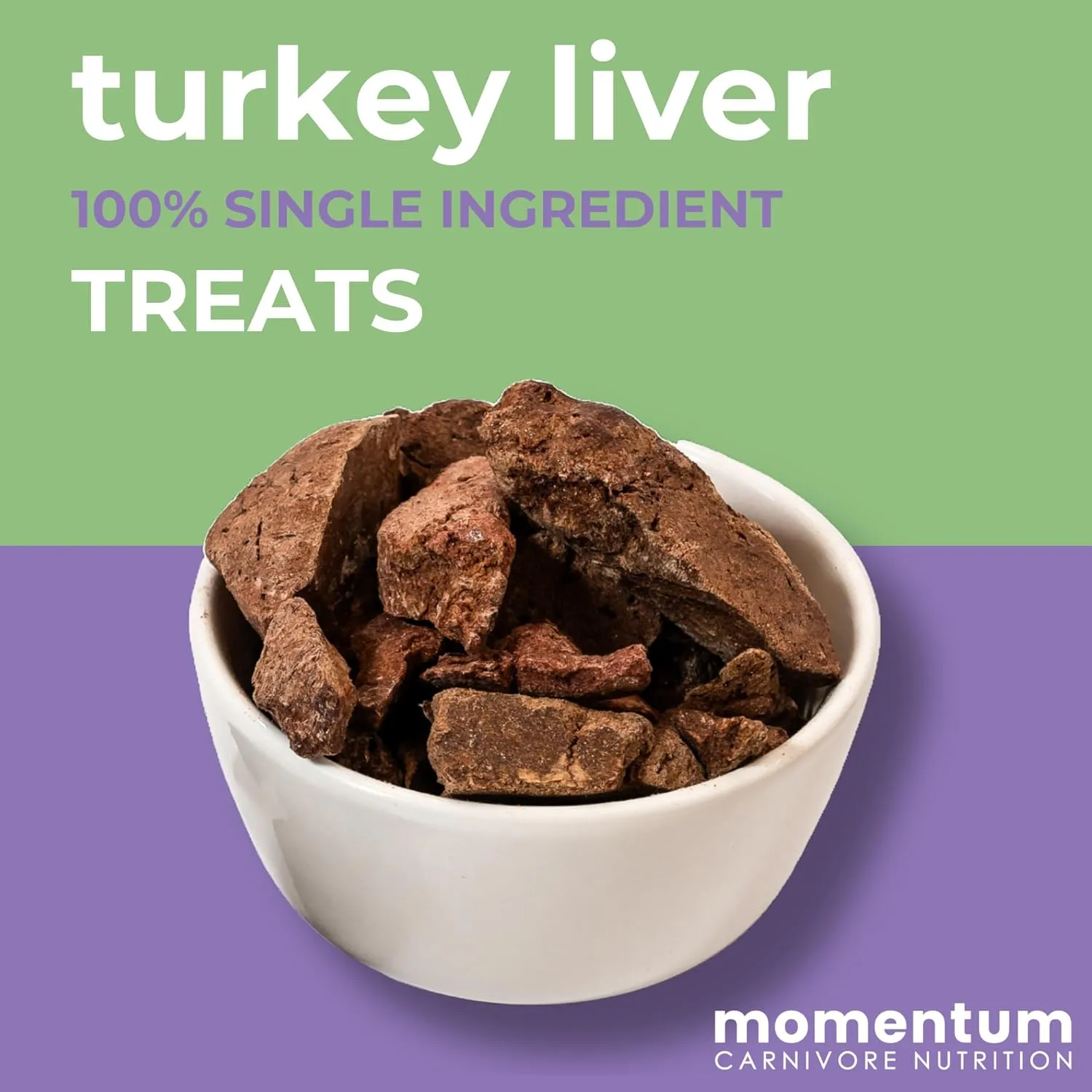 Momentum Carnivore Nutrition Freeze-Dried Turkey Liver Dog Treats  Single-Ingredient, Dog & Cat Treats  High-Protein, Grain-Free 3.5 oz Pack