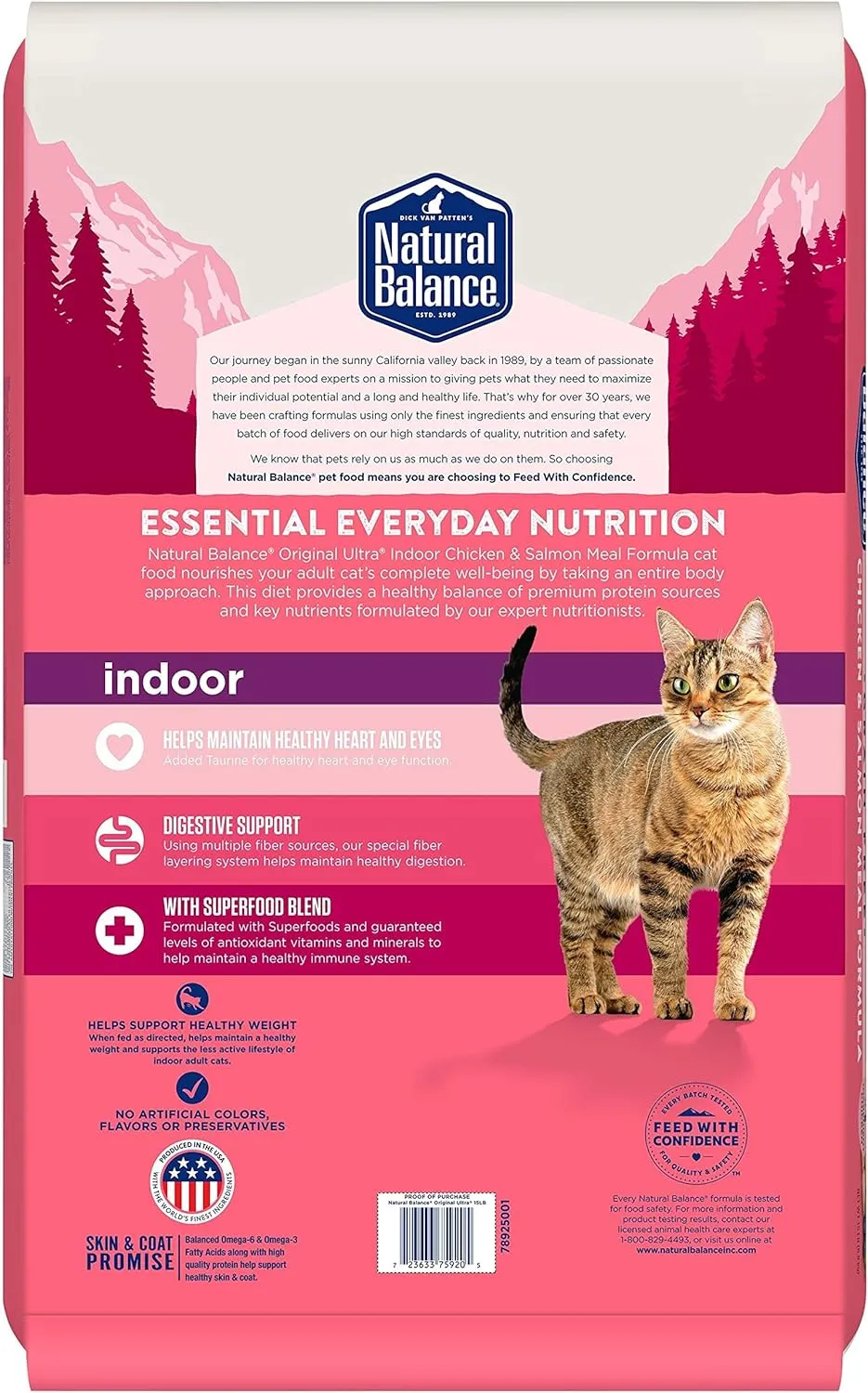Natural Balance Original Ultra Indoor Chicken & Salmon Meal Cat Food | Dry Food for Indoor Adult Cats | 15-lb. Bag